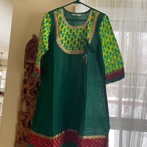 Elegant Green and Yellow Kurta